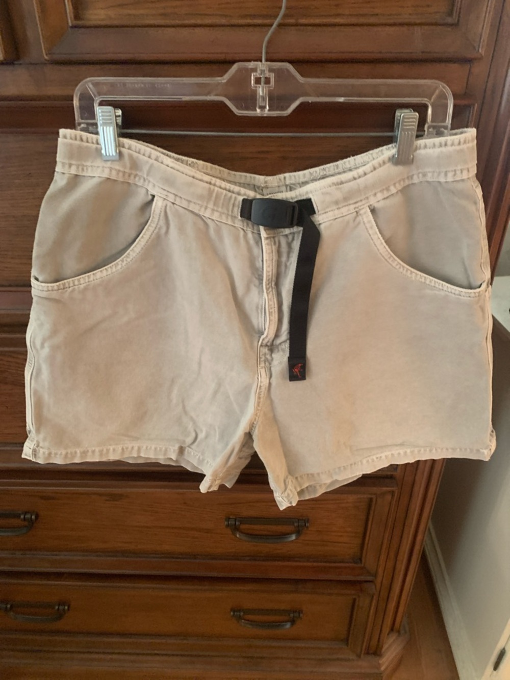 Casual Women's Gramicci Original G Khaki Cotton Shorts with Adjustable Belt